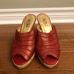 BCBG Paris Red Leather High Heels